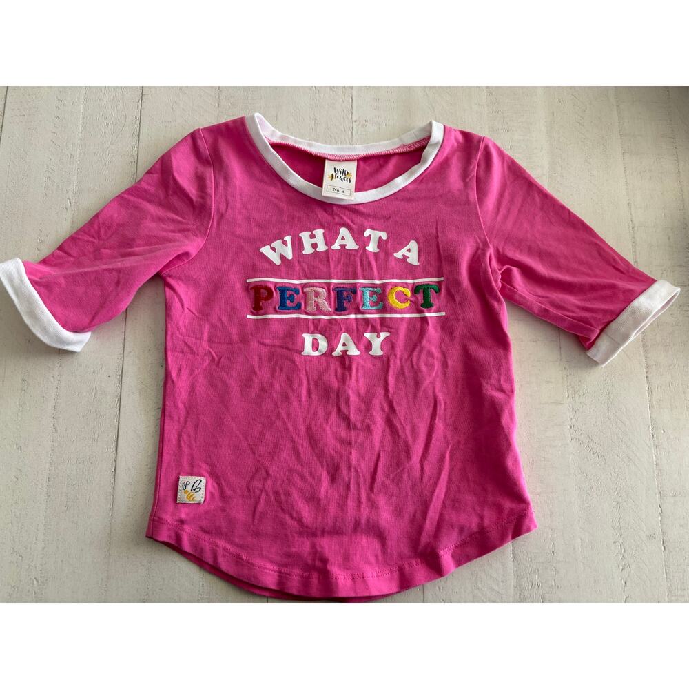 Wildflowers Boutique “What a Perfect Day” Shirt Size 4 EUC